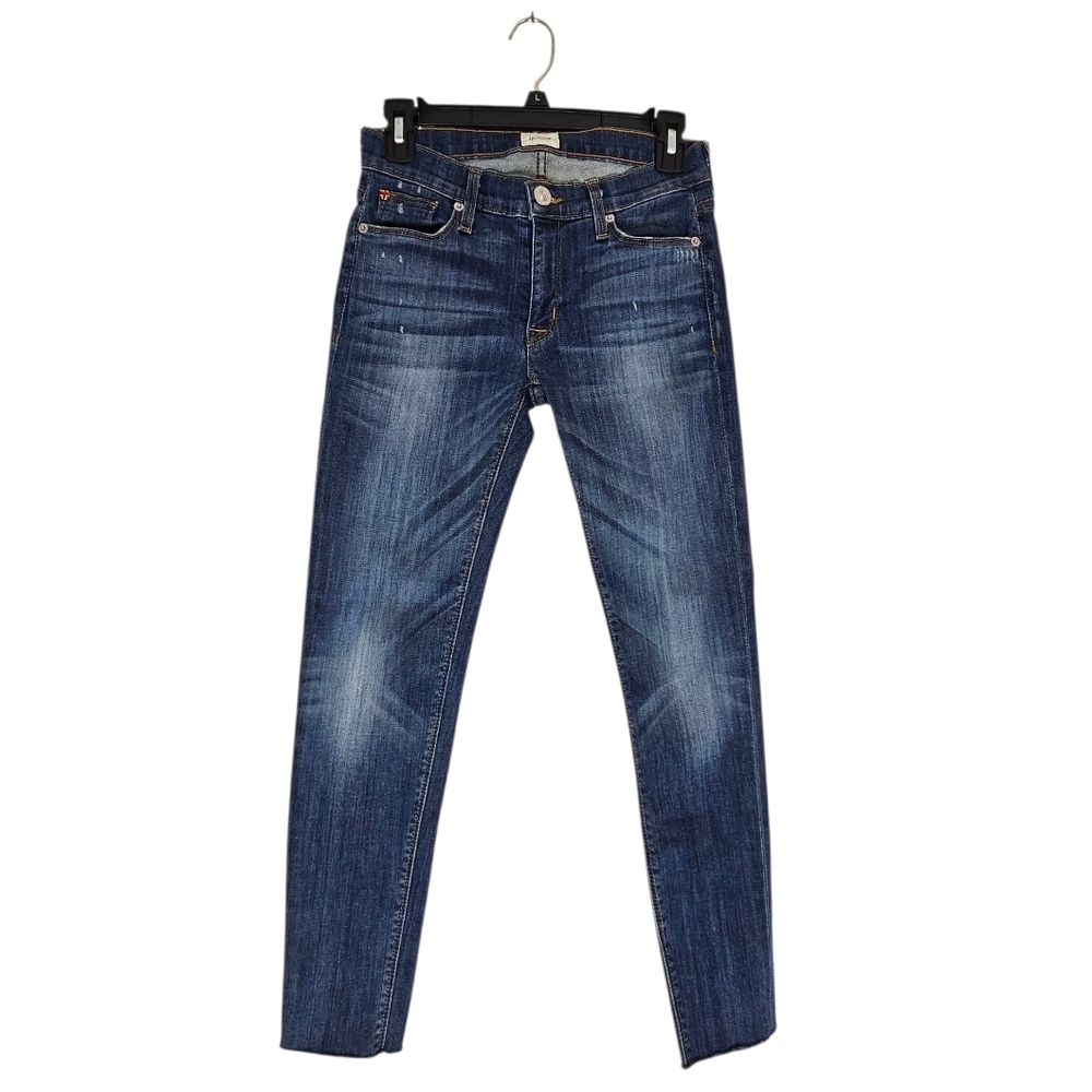 Hudson Jeans Crop Krista Super‎ Skinny Fray Blue Jeans 27 Preowned